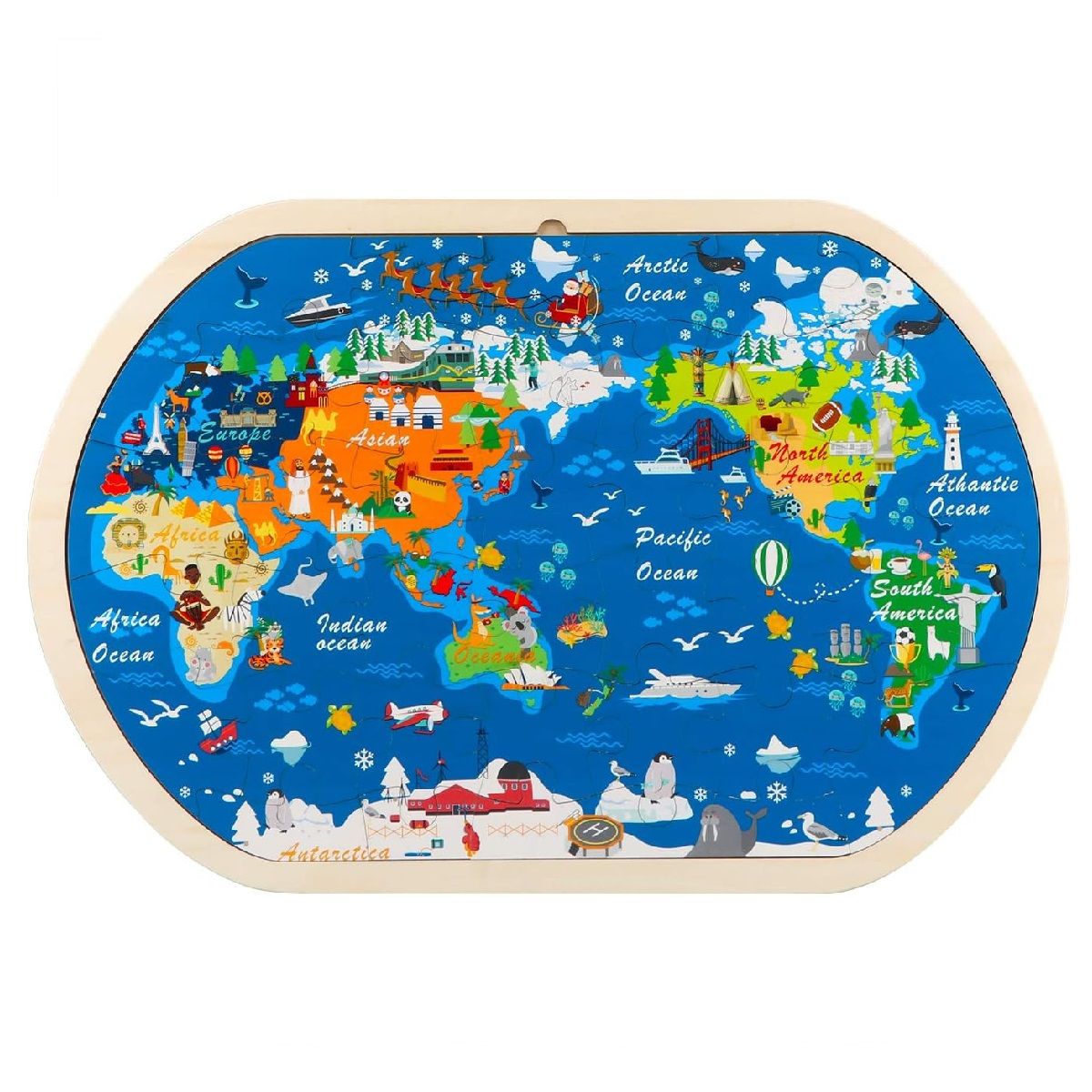 GENERICO - Puzzle Rompecabezas Mapa Mundial Continentes Y Océanos