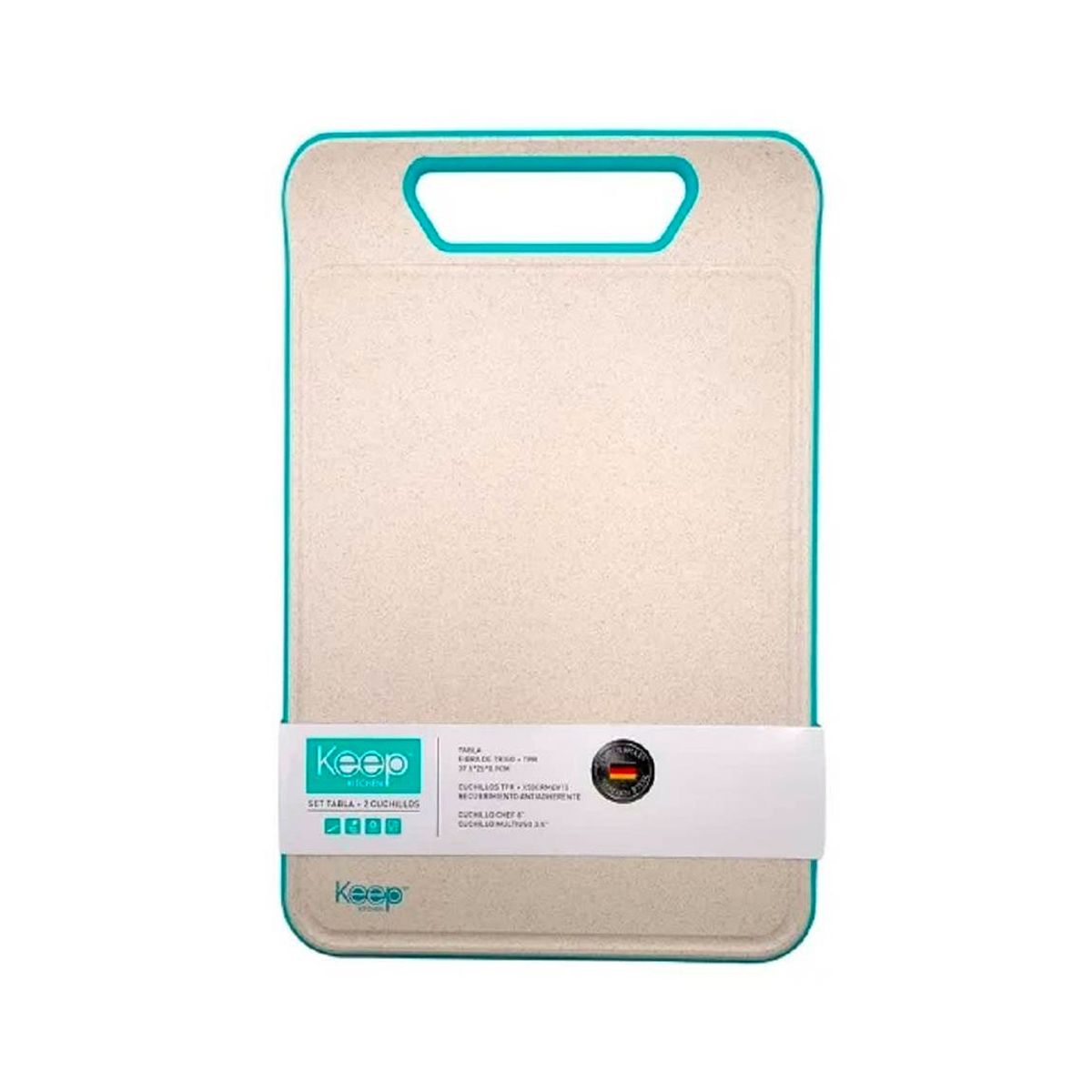 KEEP - Set Tabla + 2 Cuchillos: Chef y Multiuso - Keep