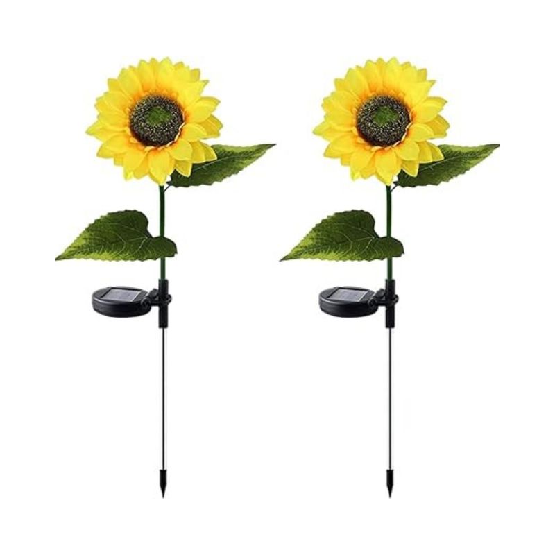 GENERICO - Flor de luces solar con diseño de girasol impermeable