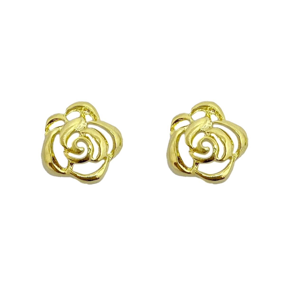 COGGIOLA - Aros Flor 15mm Enchapado Oro 18K