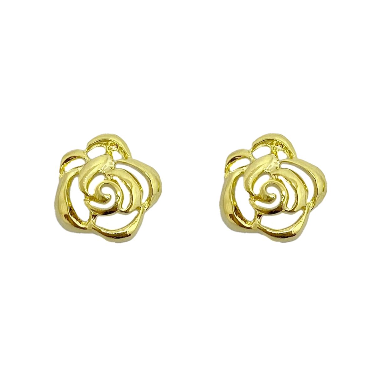 COGGIOLA - Aros Flor 15mm Enchapado Oro 18K