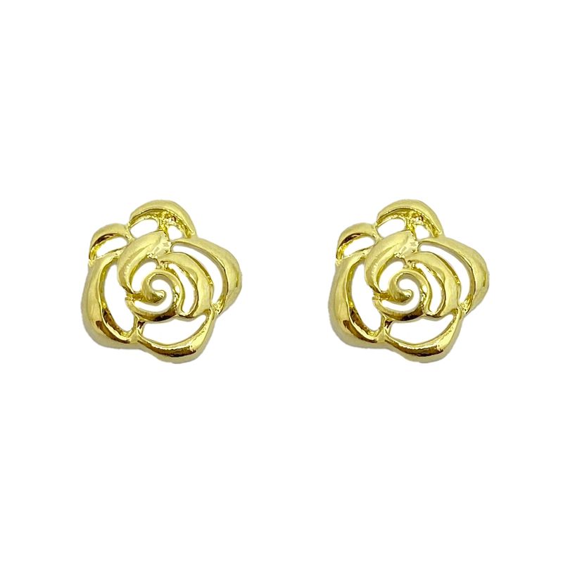 ANDREA COGGIOLA JOYAS - Aros Flor 15mm Enchapado Oro 18K