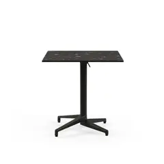 ROCA NEGRA - Mesa Moon C 69x69 Terrazo 3 pata Negra Cubierta plegable