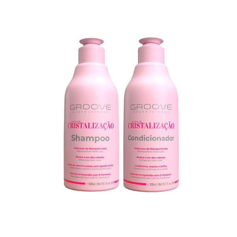 GROOVE PROFESIONAL - Set Shampoo + Acondicionador Baño de Cristalización Groove 300 Ml