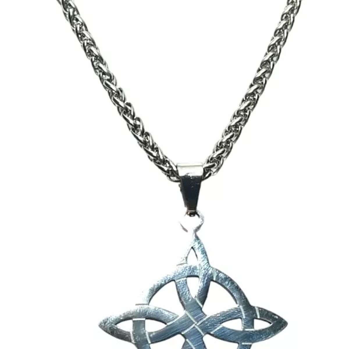 GENERICO - Collar Nudo De Bruja Acero Inoxidable Cadena 50cm