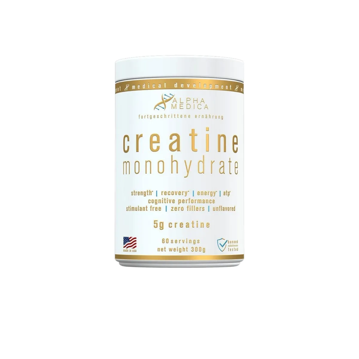ALPHAMEDICA - CREATINA MONOHIDRATADA 300GR 60 SERVICIOS - ALPHA MEDICA
