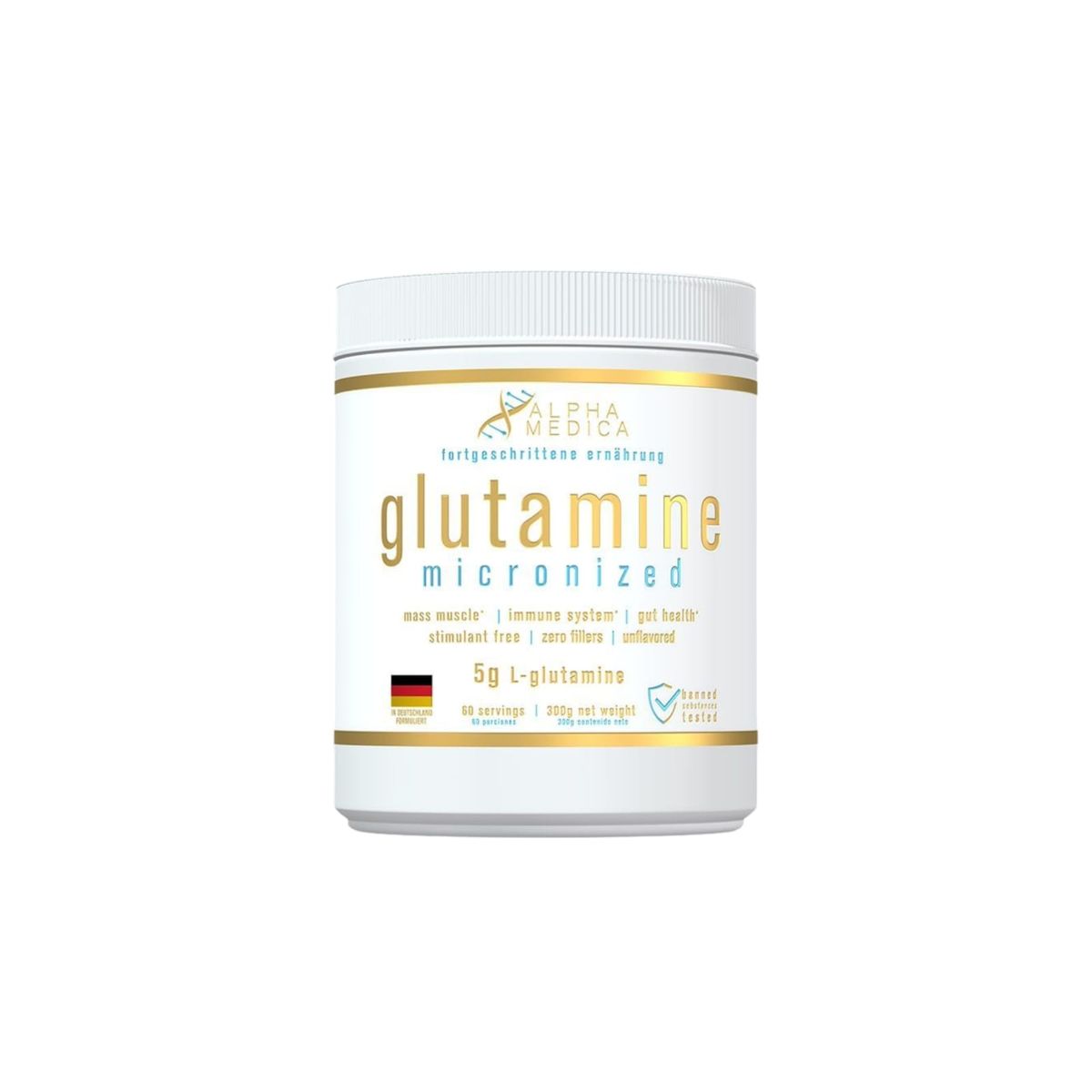 ALPHAMEDICA - GLUTAMINA 300GR 60 SERVICIOS - ALPHA MEDICA