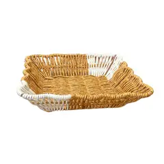GENERICO - Bandeja Panera Cesta De Ratan Cesta Tejida Alimentos 22x22cm