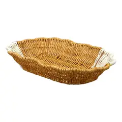 OEM - Bandeja Panera Cesta De Ratan Cesta Tejida Alimentos 28x20cm OV - Beige