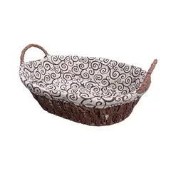 GENERICO - Cesta Panera Tejida Cesta De Pan Ovalada 21x28x8cm D