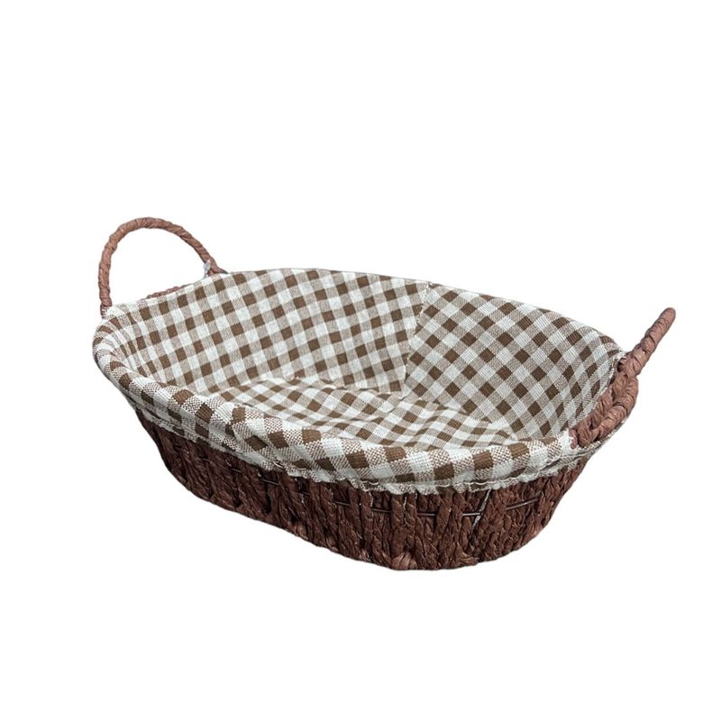 GENERICO - Cesta Panera Tejida Cesta De Pan Ovalada 25x8cm