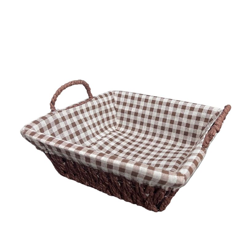 GENERICO - Cesta Panera Tejida Cesta De Pan Cuadrada 23x8cm C