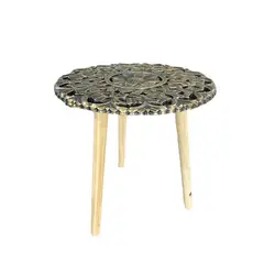 GENERICO - Mesa Lateral Mesa De Centro Decoración Metalizada 50cm