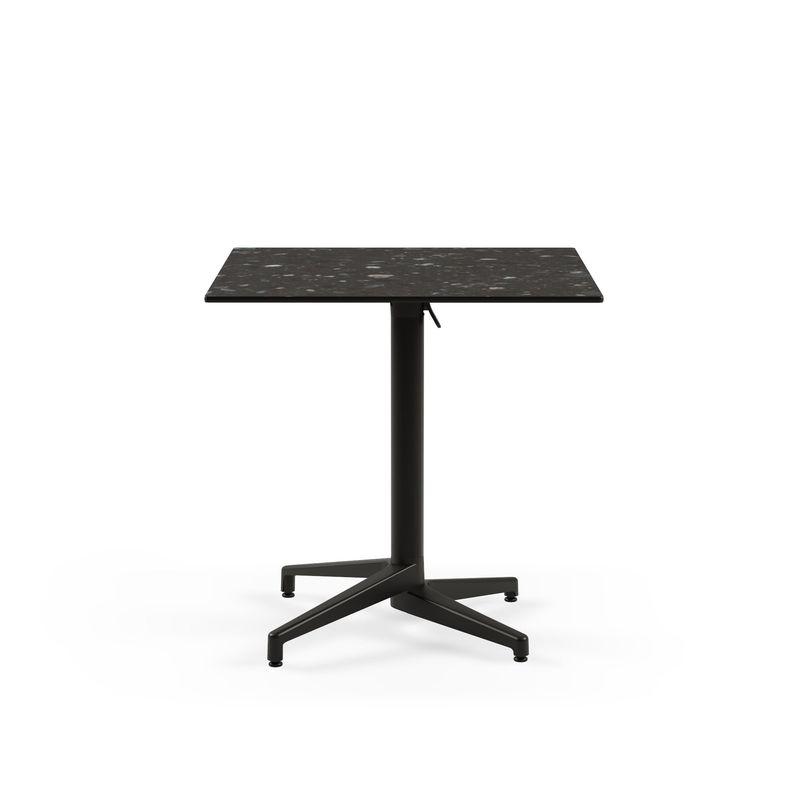 ROCA NEGRA - Mesa Moon C 77x77  Terrazo 3 pata Negra Cubierta plegable