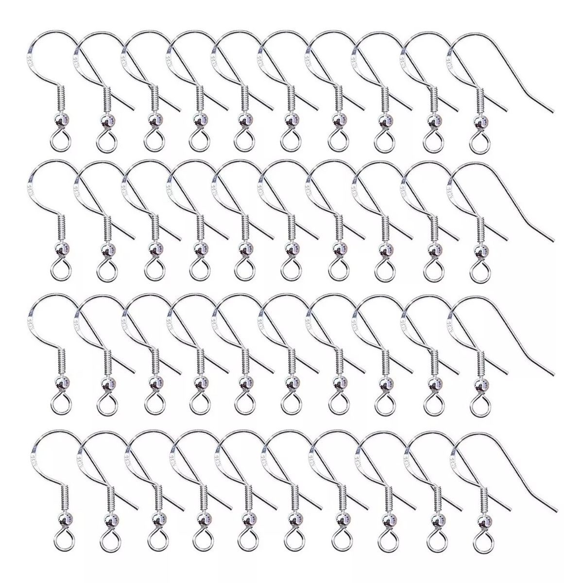 TODOJOYAS - Pack 200 Ganchos Para Aros Bañados En Plata / Todojoyas