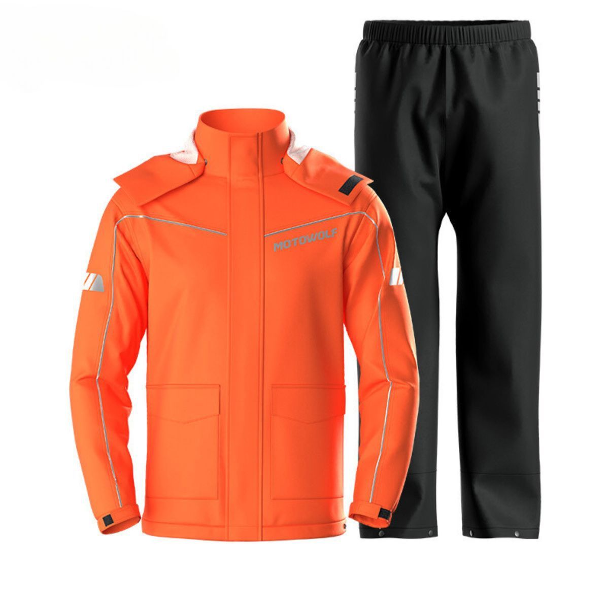 MOTOWOLF - Impermeable Para Lluvia Con Gorro Removible Motowolf 0403B-OG