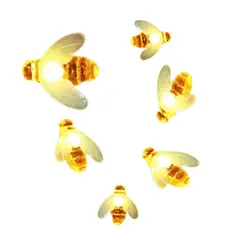 GENERICO - Guirnalda de abejas de 40 piezas con luces LED