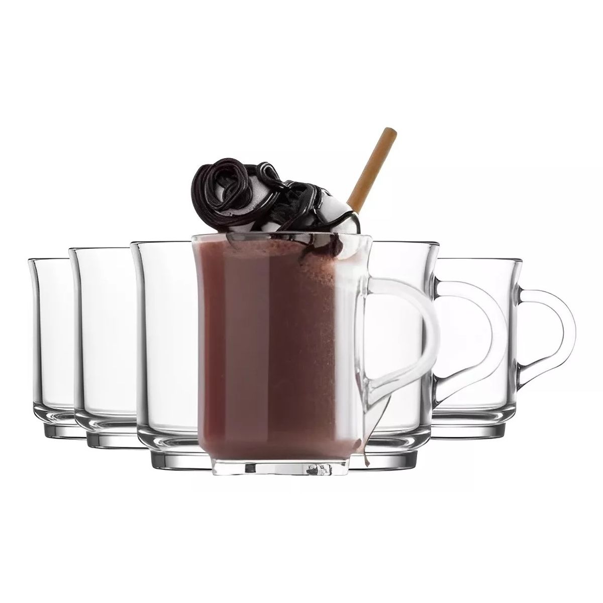 LAV - Set 6 Tazas Para Café Té Marca Lav Vidrio 250ml Ada