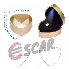 GENERICO - Joyero De Corazón Estuche Para Anillo Compromiso Con Luz Led