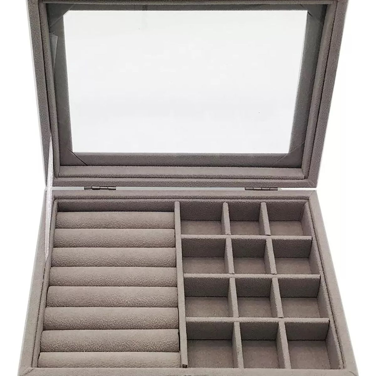 GENERICO - Joyero Rosado De Plush Portatil Multiusos Gris