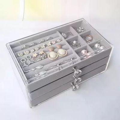 Imagen 2 del producto Moda De Cuero De Acrílico Joyero De Tres Capas