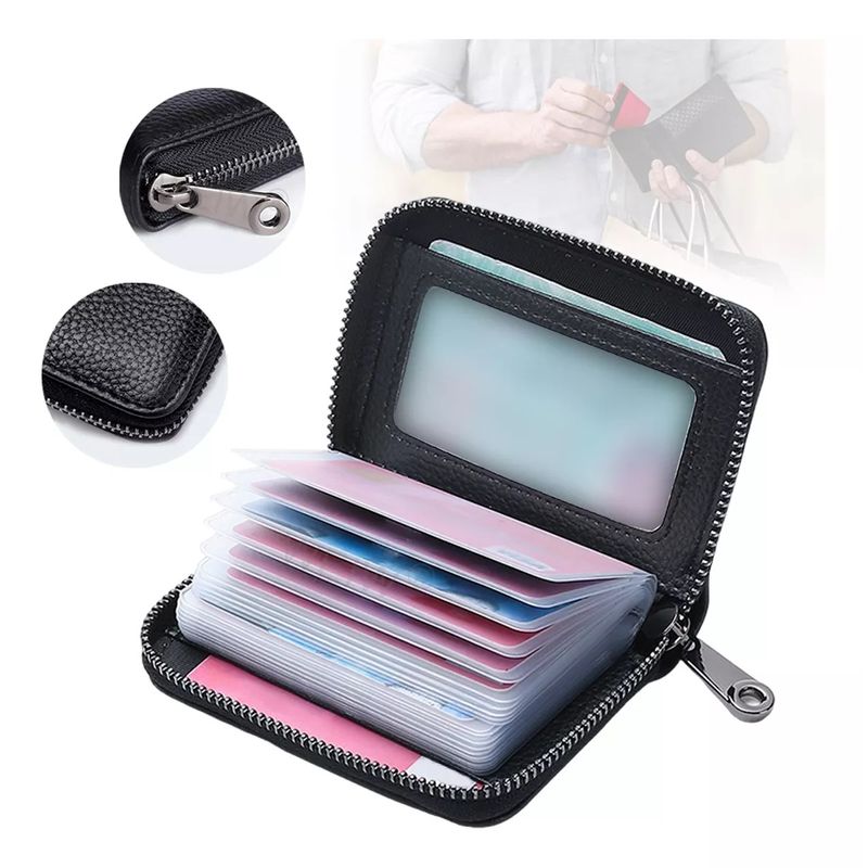 GENERICO - Billeteras Organizador Porta Tarjetas Multi Ranuras Moda negro