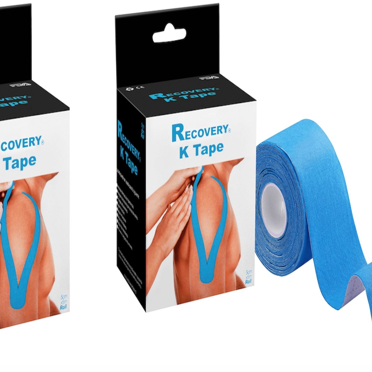 RECOVERY - PACK 2 CINTAS TAPE KINESIOLOGICA AZUL PRECORTADA 5CM X 5MT RECOVERY