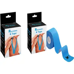 RECOVERY - PACK 2 CINTAS TAPE KINESIOLOGICA AZUL PRECORTADA 5CM X 5MT