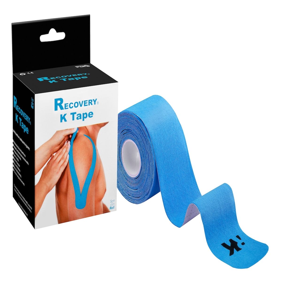 RECOVERY - PACK 2 CINTAS TAPE KINESIOLOGICA AZUL PRECORTADA 5CM X 5MT RECOVERY