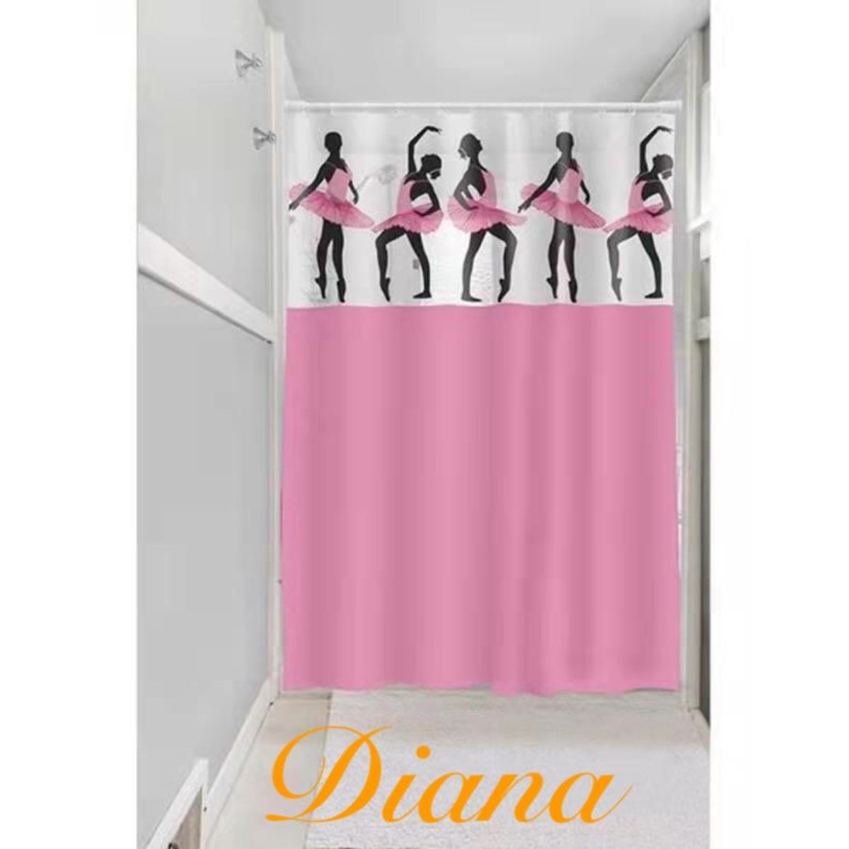 GENERICO - Cortina de ducha de tela con dibujos animados, decoración de baño 180 X 180 CM