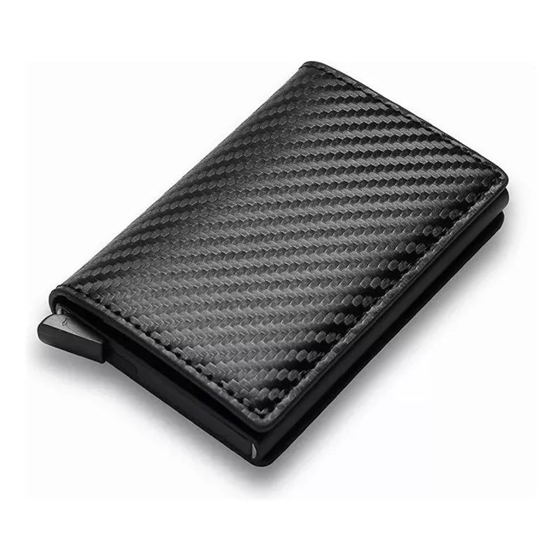 GENERICO - Tarjetero Billetera Hombre Porta Tarjetas Rfid negro con diseño