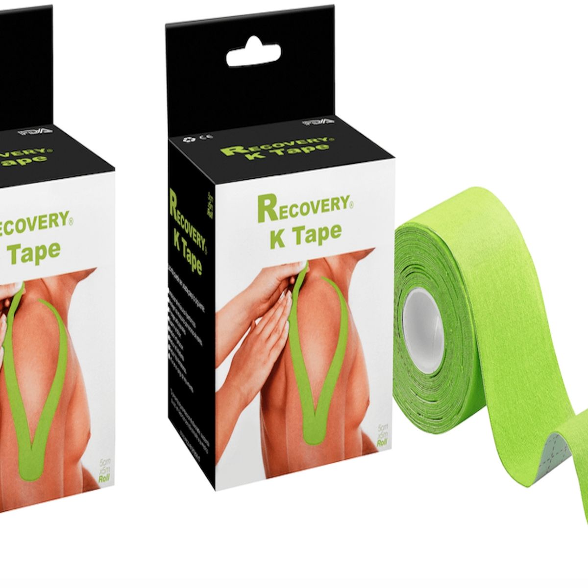 RECOVERY - PACK 2 CINTAS TAPE KINESIOLOGICA VERDE PRECORTADA 5CM X 5MT RECOVERY