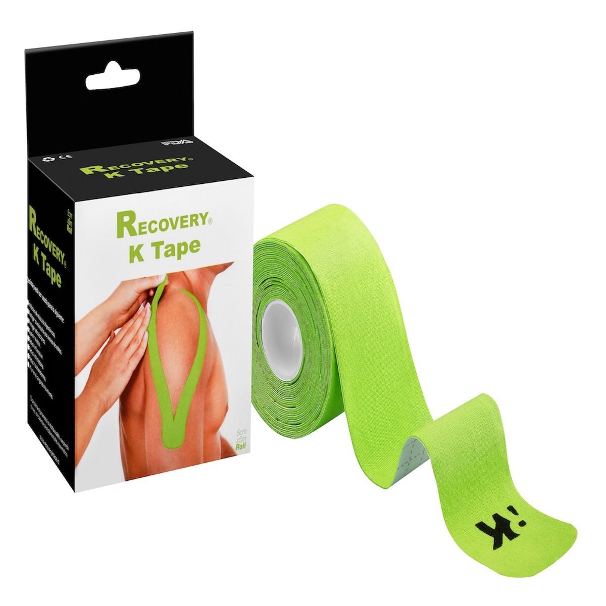 RECOVERY - PACK 2 CINTAS TAPE KINESIOLOGICA VERDE PRECORTADA 5CM X 5MT RECOVERY
