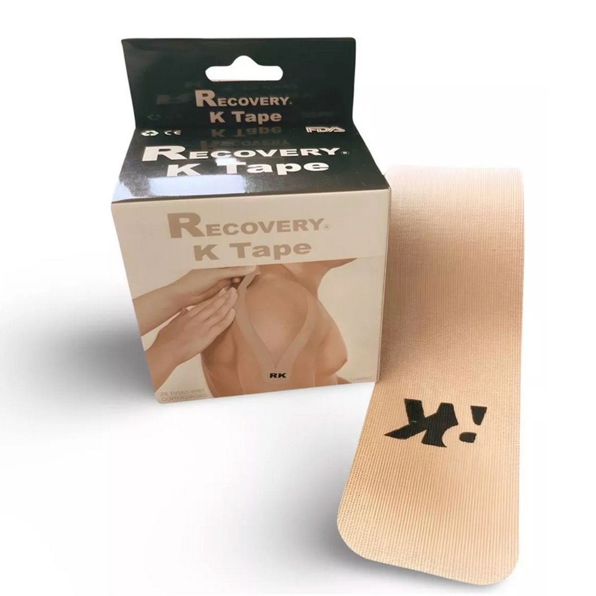 RECOVERY - CINTA TAPE KINESIOLOGICA BEIGE PRECORTADA 5CM X 5MT RECOVERY