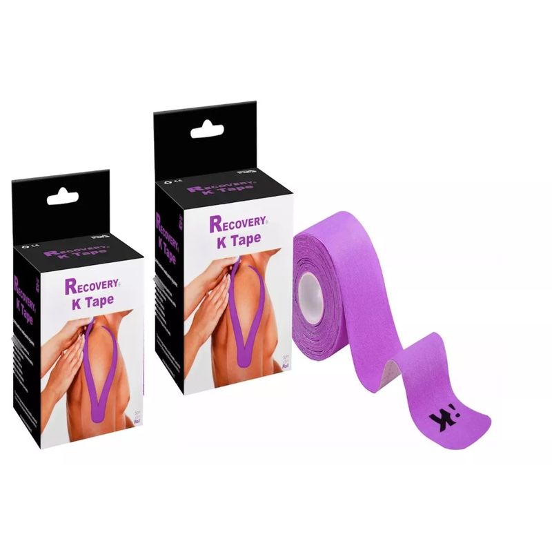 RECOVERY - PACK 2 CINTAS TAPE KINESIOLOGICA MORADO PRECORTADA 5CM X 5MT RECOVERY