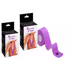 RECOVERY - PACK 2 CINTAS TAPE KINESIOLOGICA MORADO PRECORTADA 5CM X 5MT
