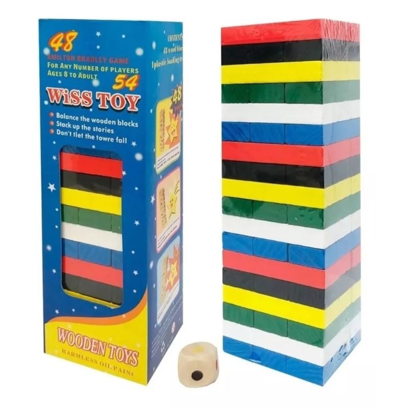GENERICO - Juego De Mini Yenga Color , Wiss Toy o Torre Infernal 54 Piezas