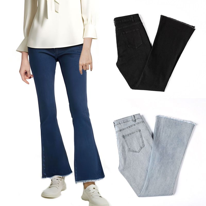 KOKILA - Jeans Flare Levantamiento Glúteos Mujer