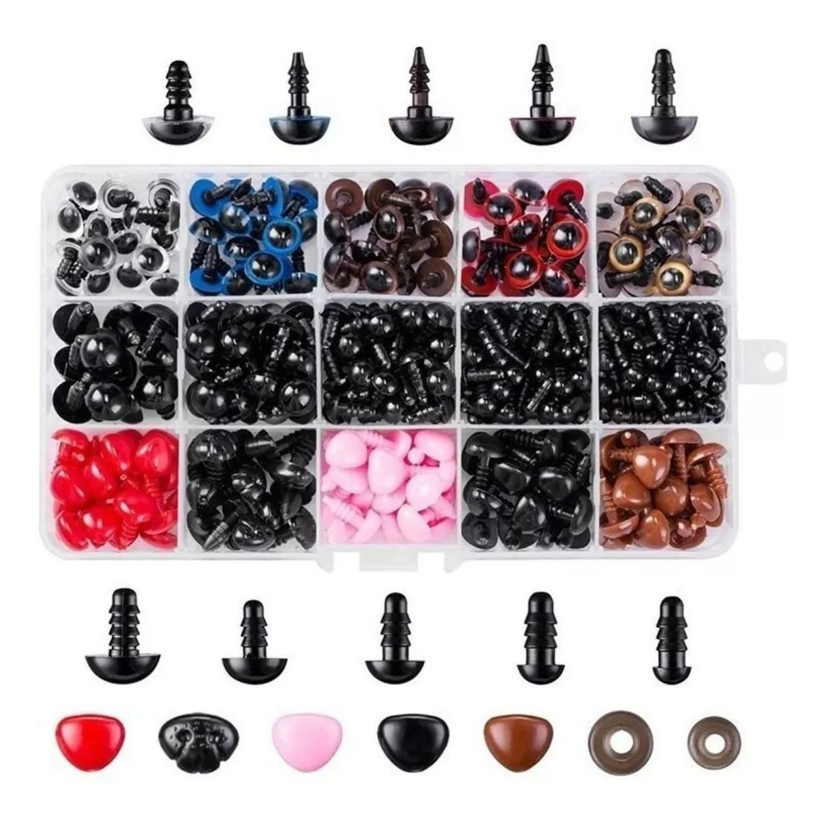 KUANGYE - Caja 752 Unidades Ojo Y Nariz Y Arandelas Plástico Amigurumi