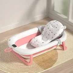 VHEX - Tina Bebe Bañera Plegable Termometro Malla De Cojin Baño