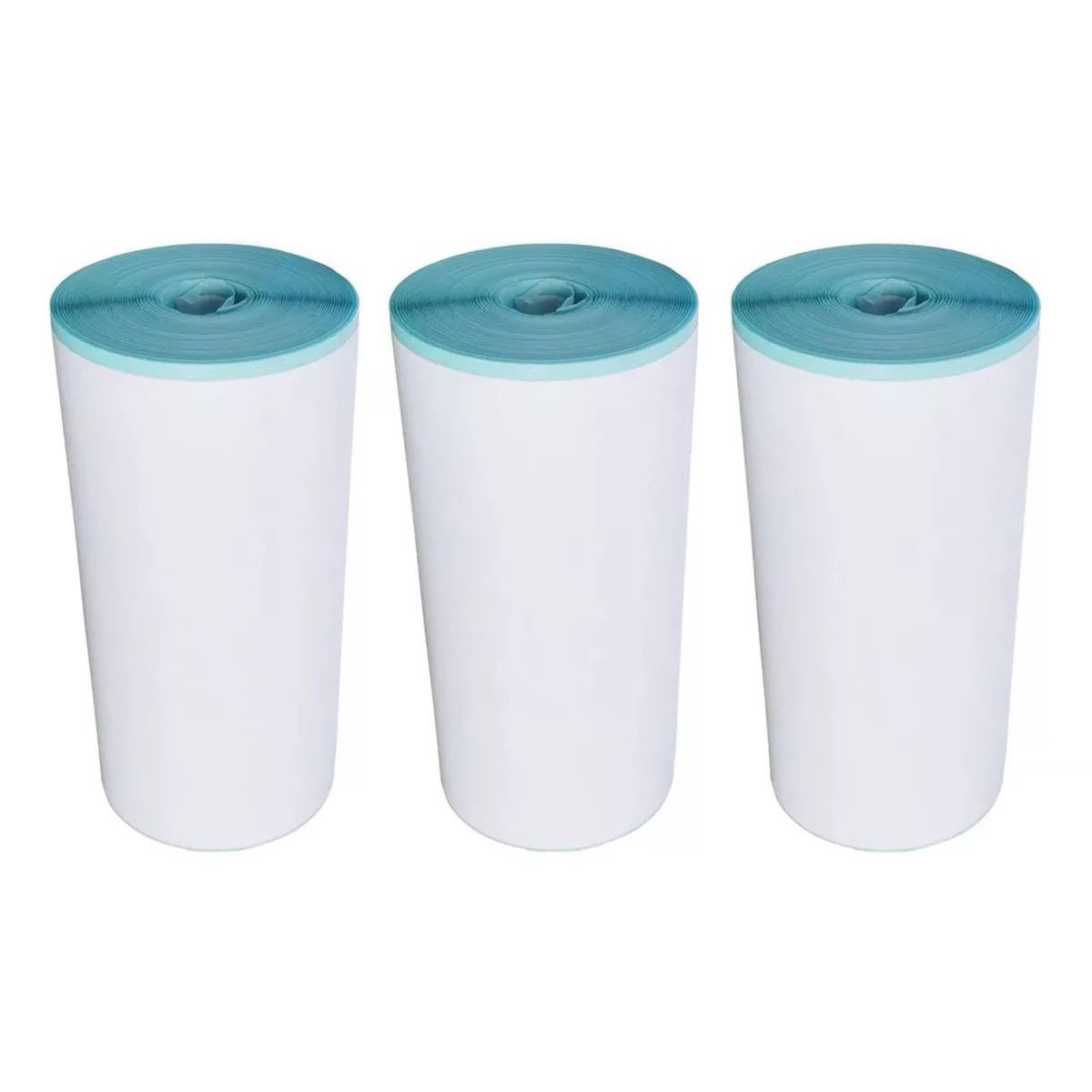 KUANGYE - 3 Rollos Papel Adhesivo Continuo Impresora Térmica Blancos