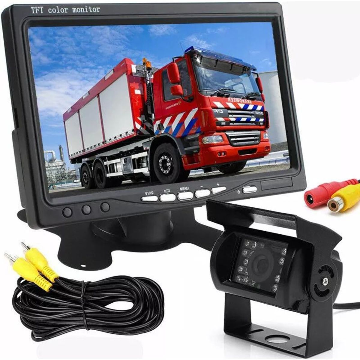 KUANGYE - Kit 24v Cámara Camion/bus + Monitor 7 + Rca 20 Metros