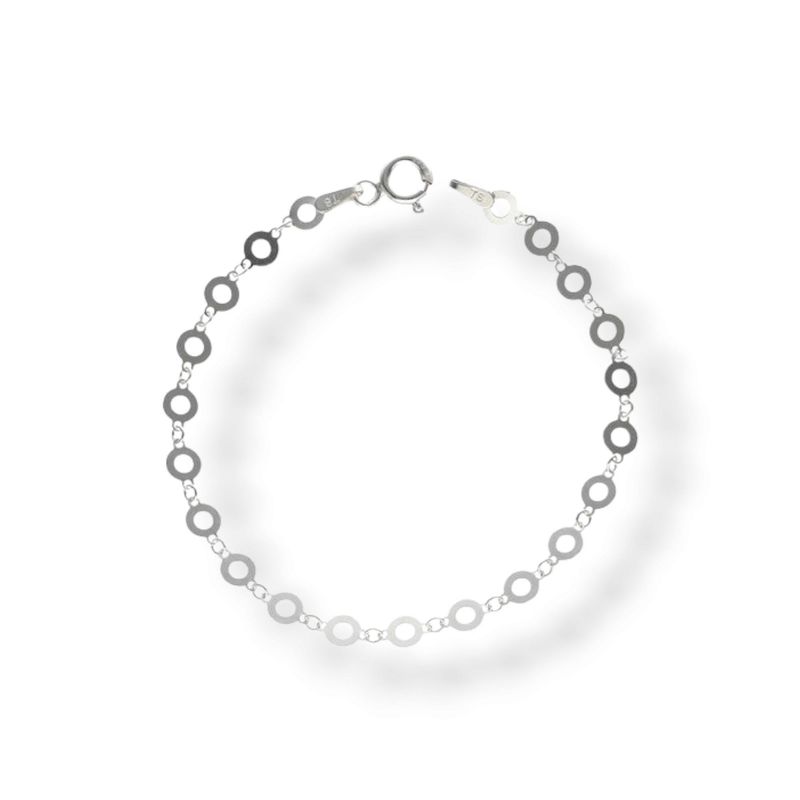 GENERICO - Pulsera de Plata Círculos 16 cm de largo