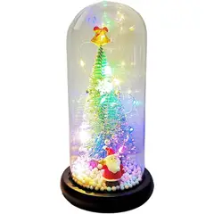 GENERICO - Árbol navideño con Santa Claus en Cúpula de Cristal con Luces LED