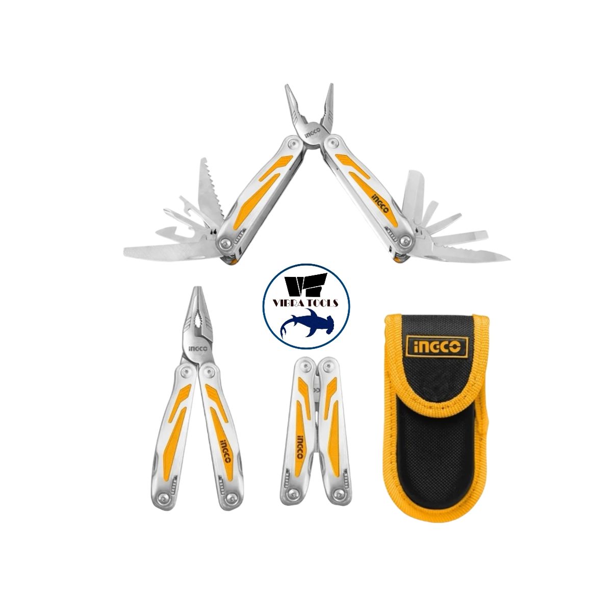INGCO - Alicate Multiherramienta Ingco Con 15 Funciones + Funda Hfmft0115
