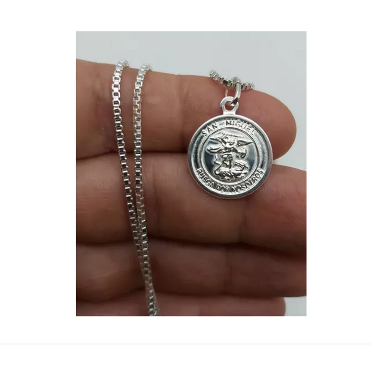 GENERICO - Colgante San Miguel Arcangel Más Cadena Plata Italiana 925