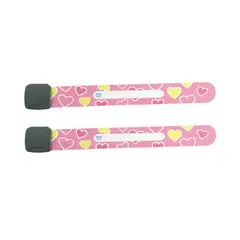 GENERICO - 2 Pulsera ID para niños reutilizable SOS - Rosa - Corazones