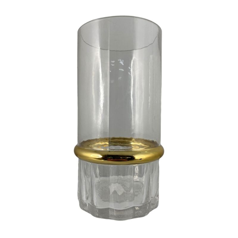 CAP DOR - Florero Vidrio Borde Dorado