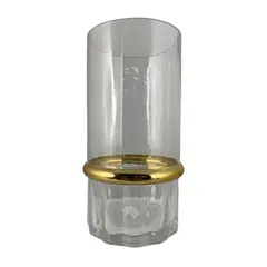 CAP DOR - Florero Vidrio Borde Dorado