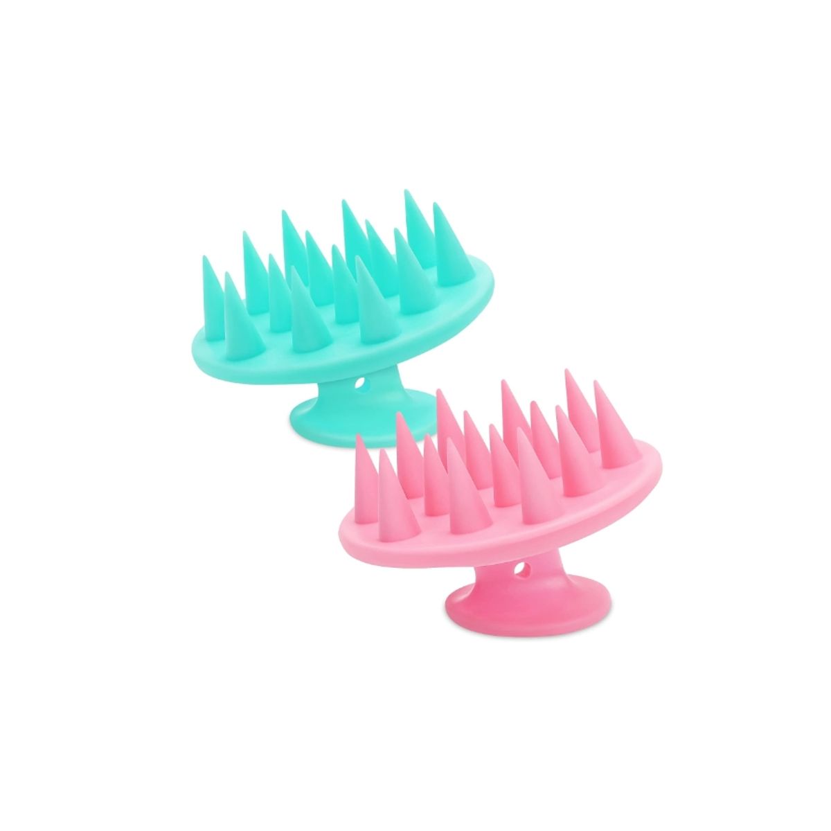 GENERICO - Pack 2 Cepillo Silicona Ducha Masaje Pelo Masajeador Cabello